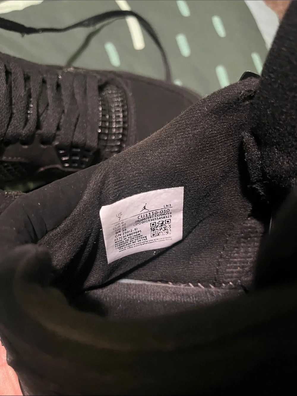 Jordan Men’s Black Nubuck Retro 4 Sneakers - All Black